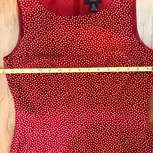 Ann Taylor Micro Dot Sheath Dress Red with Cream - Picture 5 of 7